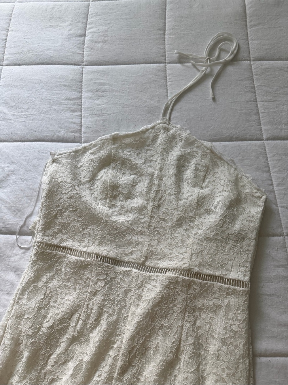 White Lace Halter Summer Dress NWT